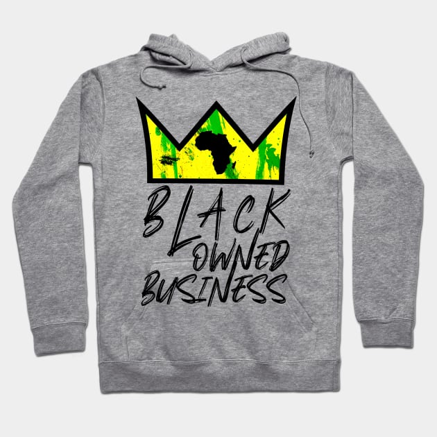 Black Owned Business African Crown Hoodie by Glass Table Designs